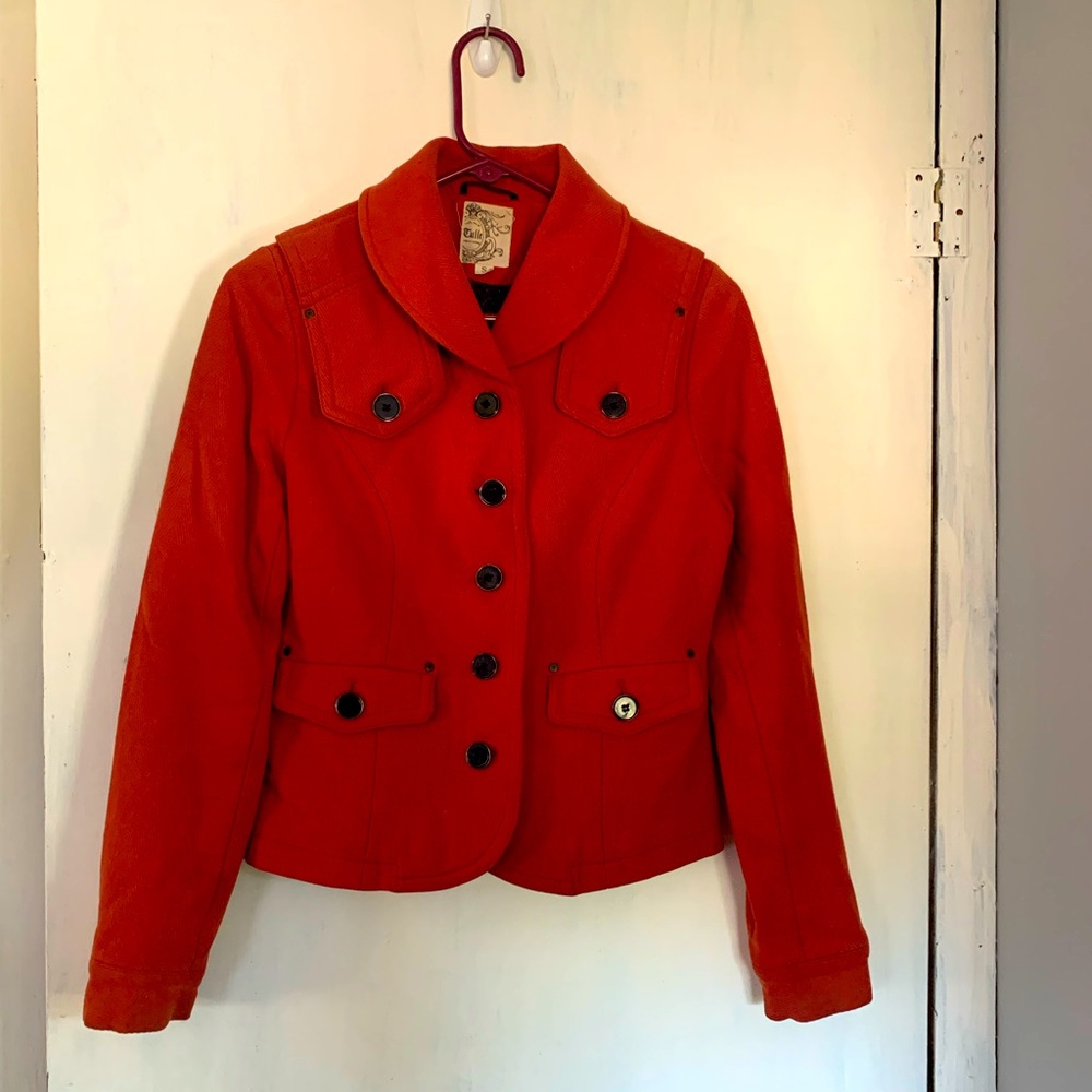Burnt orange Tulle small size fall wool women’s jacket